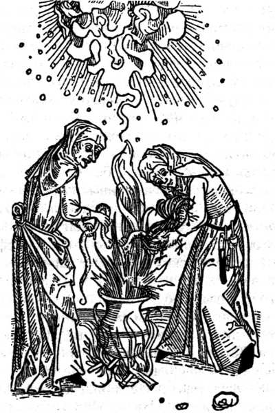 Ведьмы за колдовским занятием (из книги Ульриха Молитора «De Lamiis», 1489). Древнее искусство приготовления ядов всегда представляло собой тайное знание посвященных