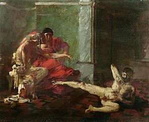Локуста и Нерон испытывают на рабе действие яда