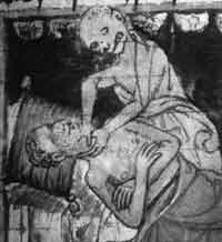 Рис. 5.7. «Черная смерть». Из Stiny Codex, XIV столетие. Университетская библиотека, Прага, Чешская республика